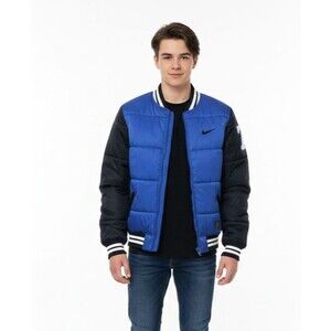Nike Jacket Youth XL 13-15 Puffer Varsity Blue Black Quilted Insulated EUC